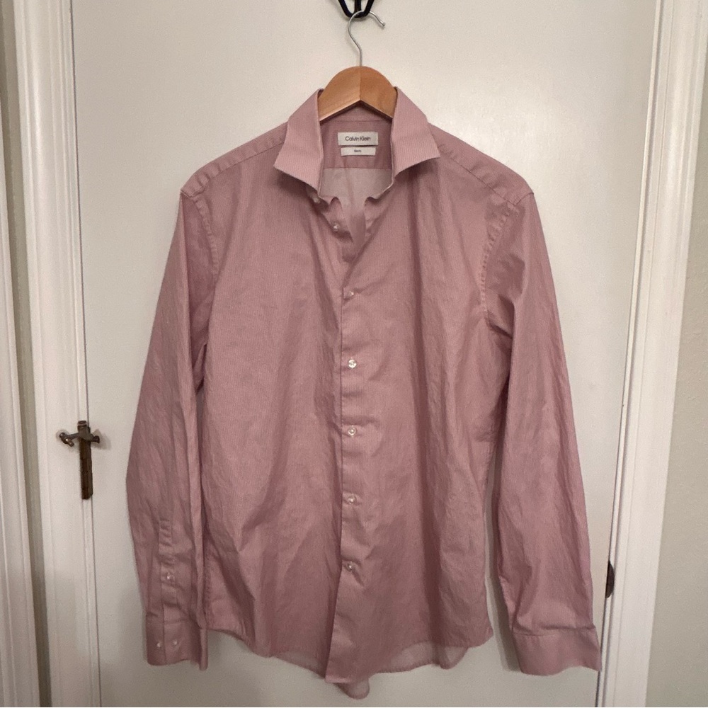 Calvin Klein Men's Slim Fit Dress Shirt 100% Cotton Size 16-16/12, 34/35 Large